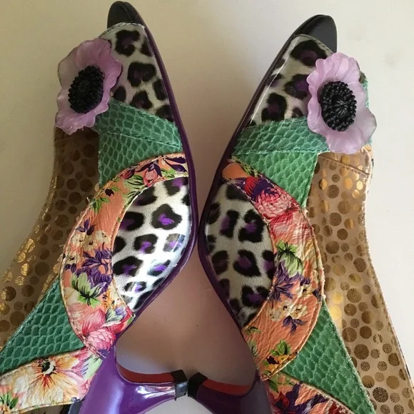 POETIC LICENSE LEATHER PEEP TOE SLING BACKS - Picture 4 of 13